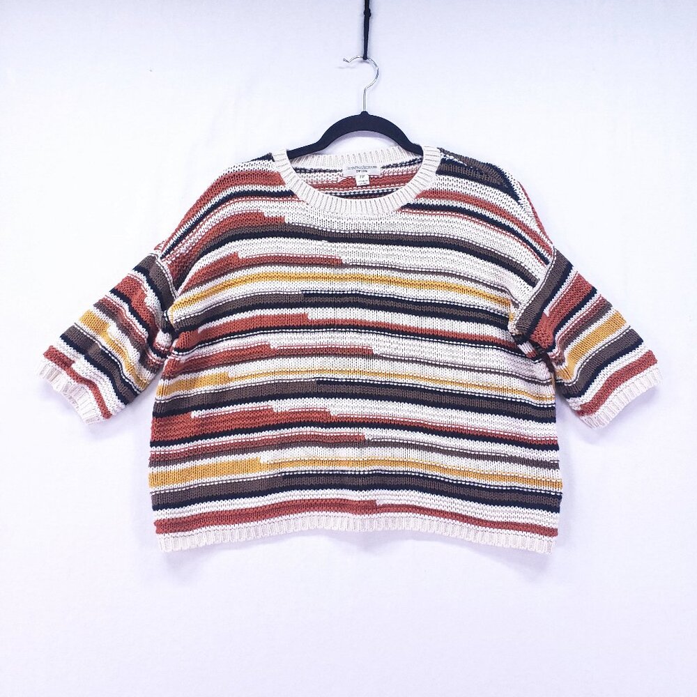 John Paul Richard Petite Womens Knit Sweater Size PM Cropped Multicolor Fall
